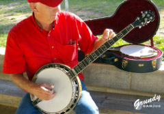 Laurie Grundy tuning up
